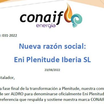 ALDRO ES AHORA ENI PLENITUDE IBERIA