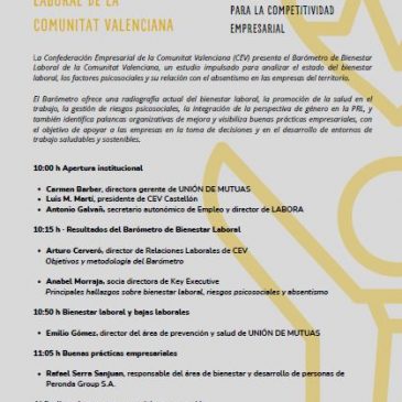 Jornada Barómetro Bienestar Laboral Comunitat Valenciana.CEV.